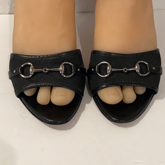 Authentic Gucci signature black GG mules heels 8 - Picture 5 of 16